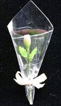 Dollhouse Miniature Single Rose Bouquet, Pink